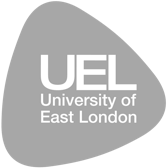 University of East London logo.